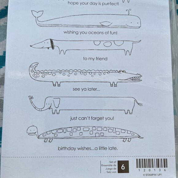 NEW Stampin' Up! Long Fellows Clear Cling Mount Stamps, Set of 6, Hostess Set - Picture 3 of 4